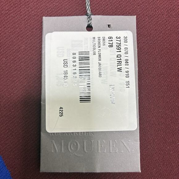 Alexander McQueen Broken Flower Jacquard Knit Dress L NWT - Picture 11 of 11